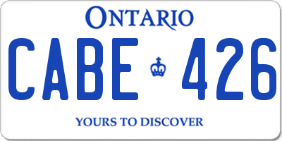 ON license plate CABE426