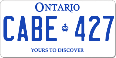 ON license plate CABE427