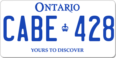 ON license plate CABE428