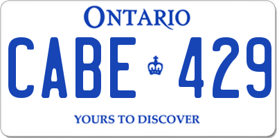 ON license plate CABE429