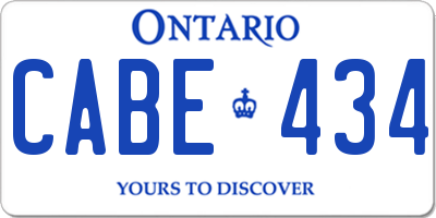 ON license plate CABE434