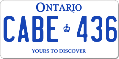 ON license plate CABE436