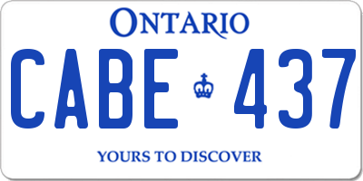 ON license plate CABE437