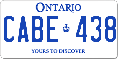 ON license plate CABE438