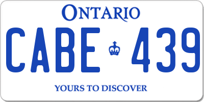 ON license plate CABE439