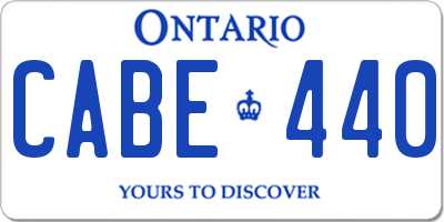 ON license plate CABE440