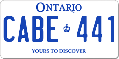 ON license plate CABE441