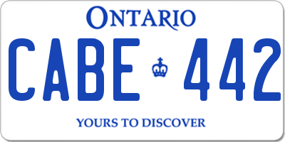 ON license plate CABE442