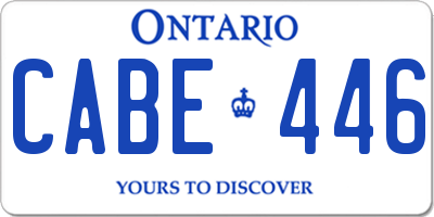 ON license plate CABE446