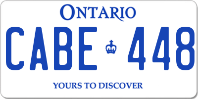 ON license plate CABE448