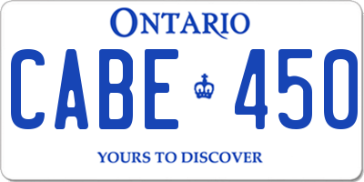 ON license plate CABE450