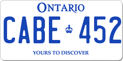 ON license plate CABE452