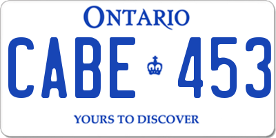 ON license plate CABE453