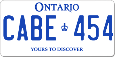 ON license plate CABE454