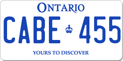 ON license plate CABE455