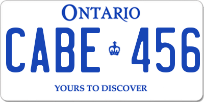 ON license plate CABE456