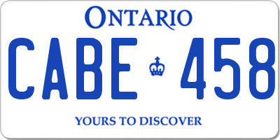 ON license plate CABE458