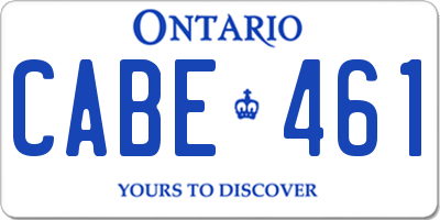 ON license plate CABE461