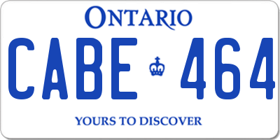 ON license plate CABE464