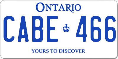 ON license plate CABE466