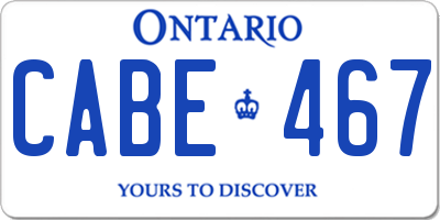 ON license plate CABE467