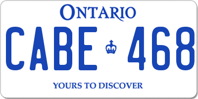 ON license plate CABE468