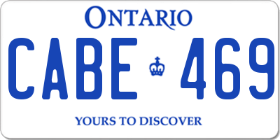 ON license plate CABE469