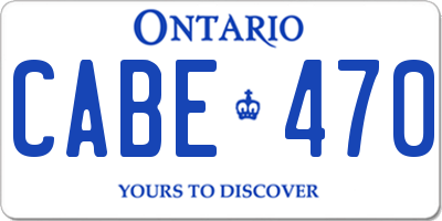 ON license plate CABE470