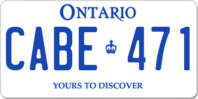 ON license plate CABE471