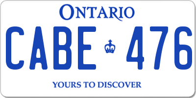 ON license plate CABE476