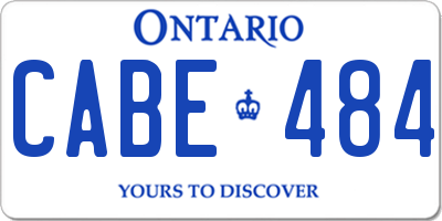 ON license plate CABE484