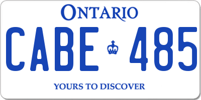 ON license plate CABE485