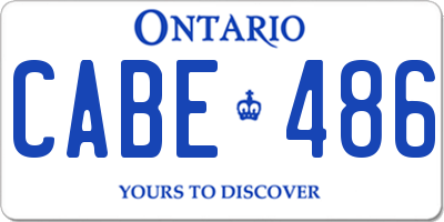 ON license plate CABE486