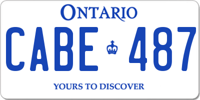 ON license plate CABE487