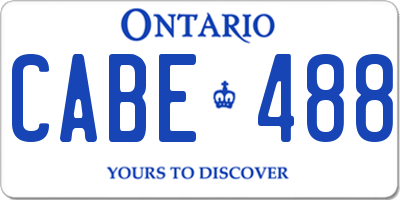 ON license plate CABE488