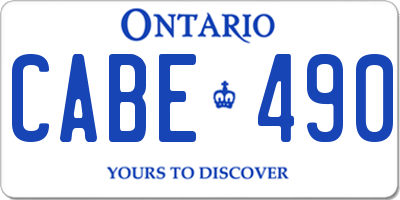 ON license plate CABE490