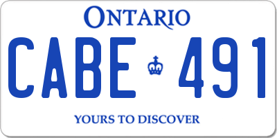 ON license plate CABE491