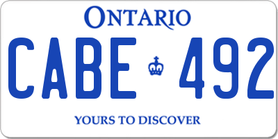 ON license plate CABE492