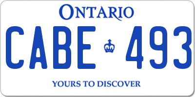 ON license plate CABE493