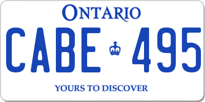 ON license plate CABE495