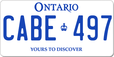 ON license plate CABE497