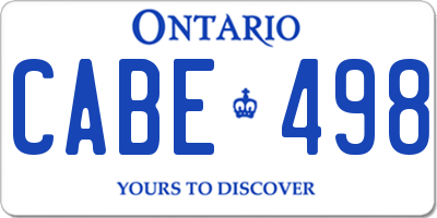 ON license plate CABE498