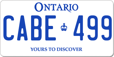 ON license plate CABE499