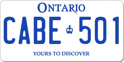 ON license plate CABE501