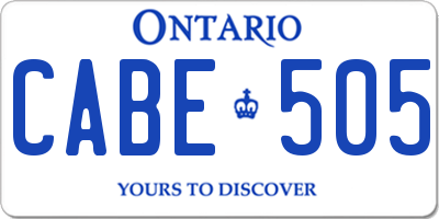 ON license plate CABE505