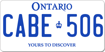 ON license plate CABE506