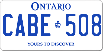 ON license plate CABE508