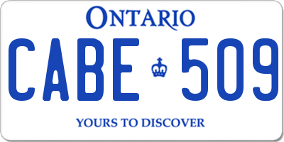 ON license plate CABE509