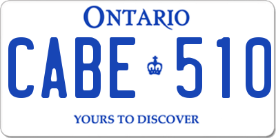 ON license plate CABE510