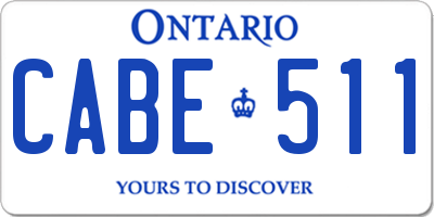 ON license plate CABE511